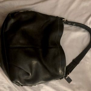 Black Leather Coach purse.